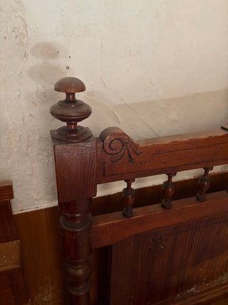 Cama madera maciza cabecero tallado