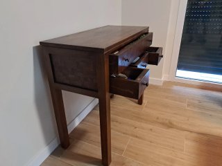 Mueble recibidor madera nogal