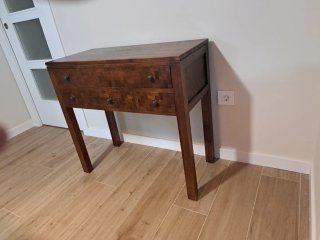 Mueble recibidor madera nogal