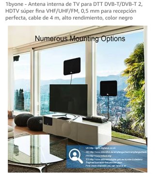 Antena TV DTT DVB-T/T2 HDTV Interior