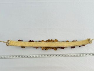 Cinturón artesanal flores doradas y marrones