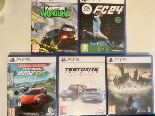 Conjunto 5 Jogos PS5: FC 24, NFS, Hogwarts Legacy