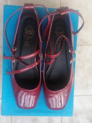 Zapatos charol burdeos TOP3 SHOES Talla 38