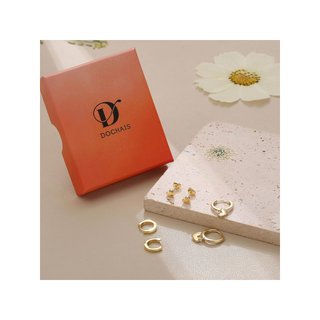 Orecchini a cerchio piccoli in oro 14K di Dochais