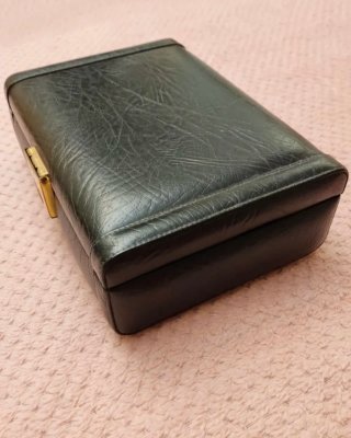 Joyero Vintage Polipiel Negra con Llave