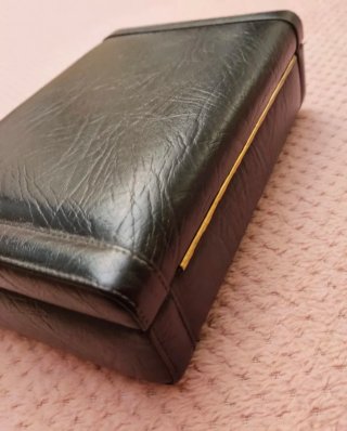 Joyero Vintage Polipiel Negra con Llave