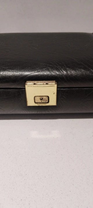 Joyero Vintage Polipiel Negra con Llave