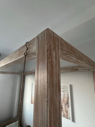Cama con Dosel Madera Maciza Estilo Boho Romantic.