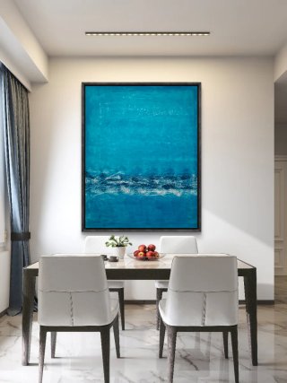 Cuadro abstracto 'Oleaje' 105x86 cm