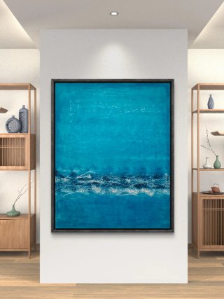 Cuadro abstracto 'Oleaje' 105x86 cm