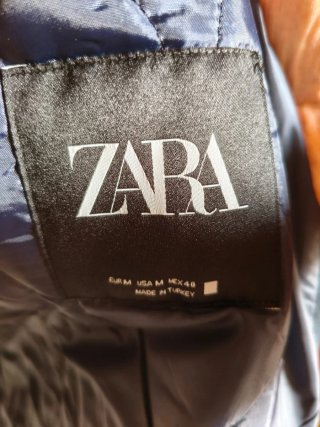 Abrigo hombre azul marino Zara Talla M