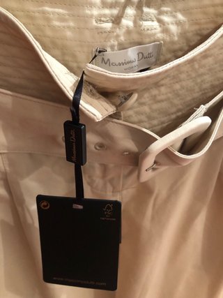 Pantalón Massimo Dutti Beige T.36 Nuevo Oportunida