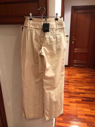 Pantalón Massimo Dutti Beige T.36 Nuevo Oportunida