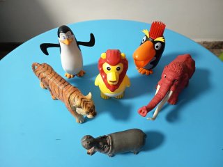 Set 6 figuras animales: mamut, hipopótamo, tigre,