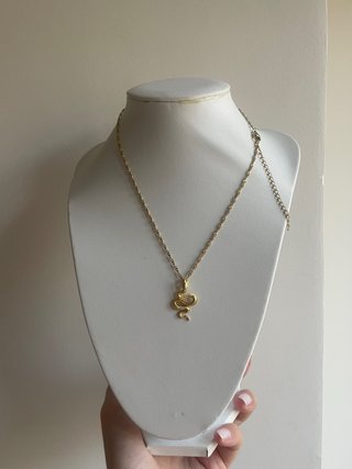Collar serpiente acero inoxidable dorado