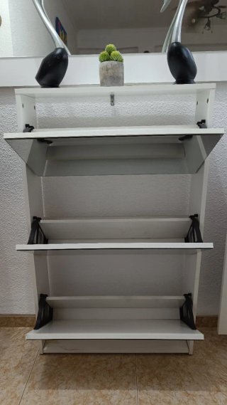 Mueble zapatero 3 compartimentos espejo