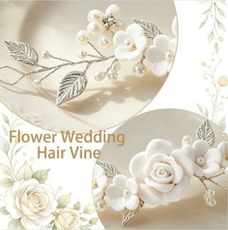 Tocado Novia Plata Flores Vid Cristales