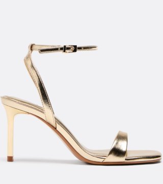 Sandalias doradas tacón fino