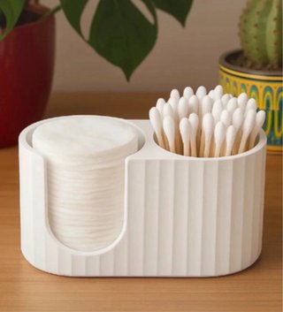 Organizador discos e cotonetes branco