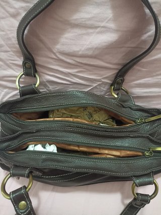 Borsa donna marrone con manici tracolla