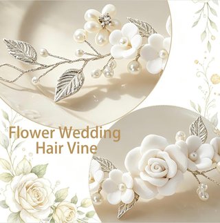 Tocado Novia Plata Flores Vid Cristales