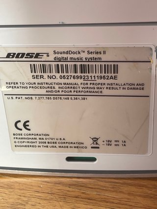 Bose SoundDock Series II con cargador original