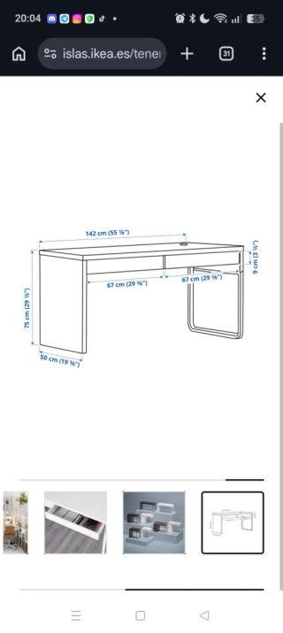 Escritorio blanco Ikea Micke