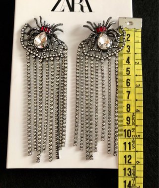 Pendientes Zara araña strass flecos