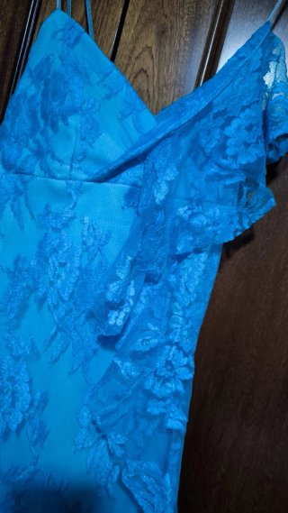 Vestido fiesta volantes azul
