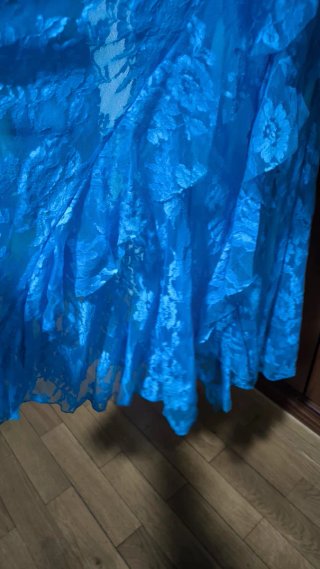 Vestido fiesta volantes azul