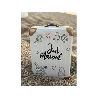 Hucha carrito viaje Just Married boda