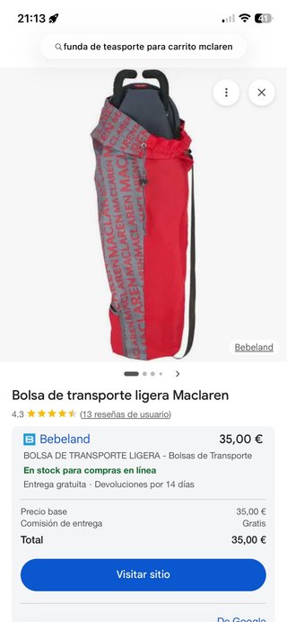 Funda de transporte para carrito mclaren