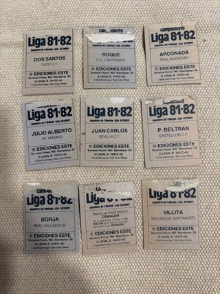 Lote cromos Liga Este 81-82