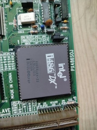 Placa Base Intel 486 con Procesador y RAM