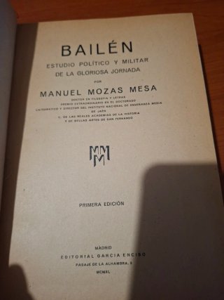 Bailén - Mozas Mesa 1940 primera edición