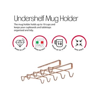 Metaltex MY MUG COPPER colgador tazas cocina cobre