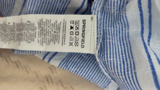 Vestido corto azul con rayas