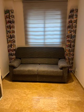 Sofá 2 plazas tela gris