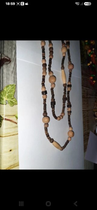 3 collane in legno con anima elasticizzata