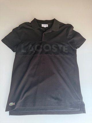 Lacoste Sport Polo Negro Perforado Logo Grande XS