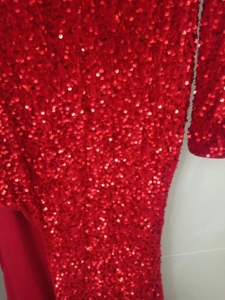 Vestido fiesta lentejuelas rojo