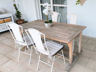 Conjunto mesa y 4 sillas jardín