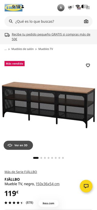 Aparador Metálico Negro y Madera.