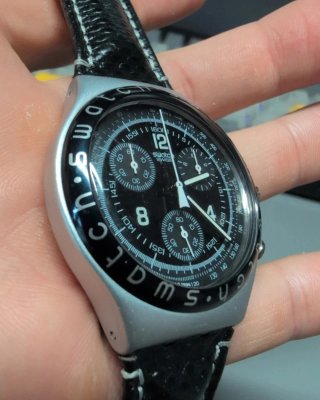 Reloj Swatch Cronógrafo Negro/Plata