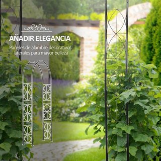 Arco Jardín Metal para Rosas y Plantas Trepadoras