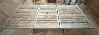 Mesa extensible de madera exterior