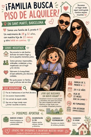 Familia busca piso de alquiler