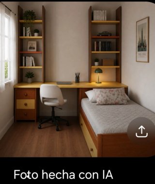 Dormitorio juvenil madera pino maciza