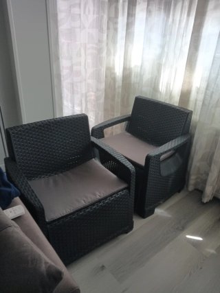 2 Sillones Exterior Ratán Gris
