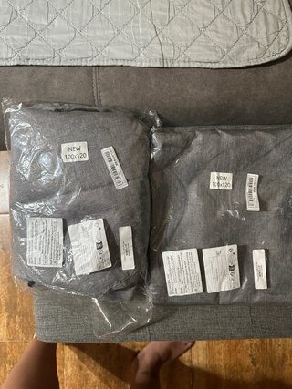 2 Fundas de puff 100x120 cm gris sin uso